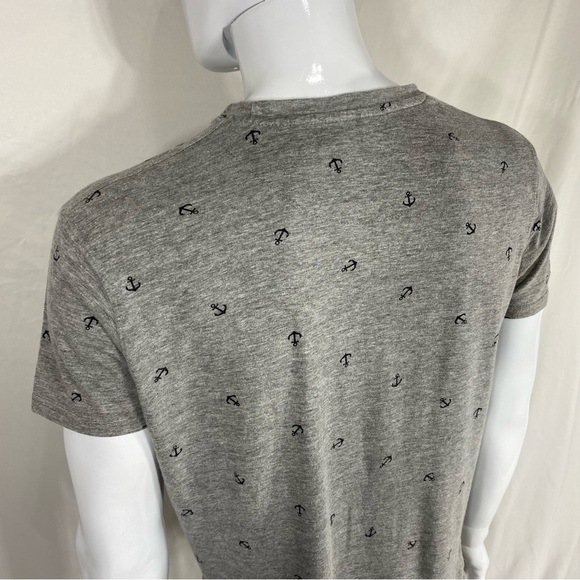 Ping Pong Pro Nautical Anchor Tiled Heather Gray Men’s Tee - Picture 4 of 6